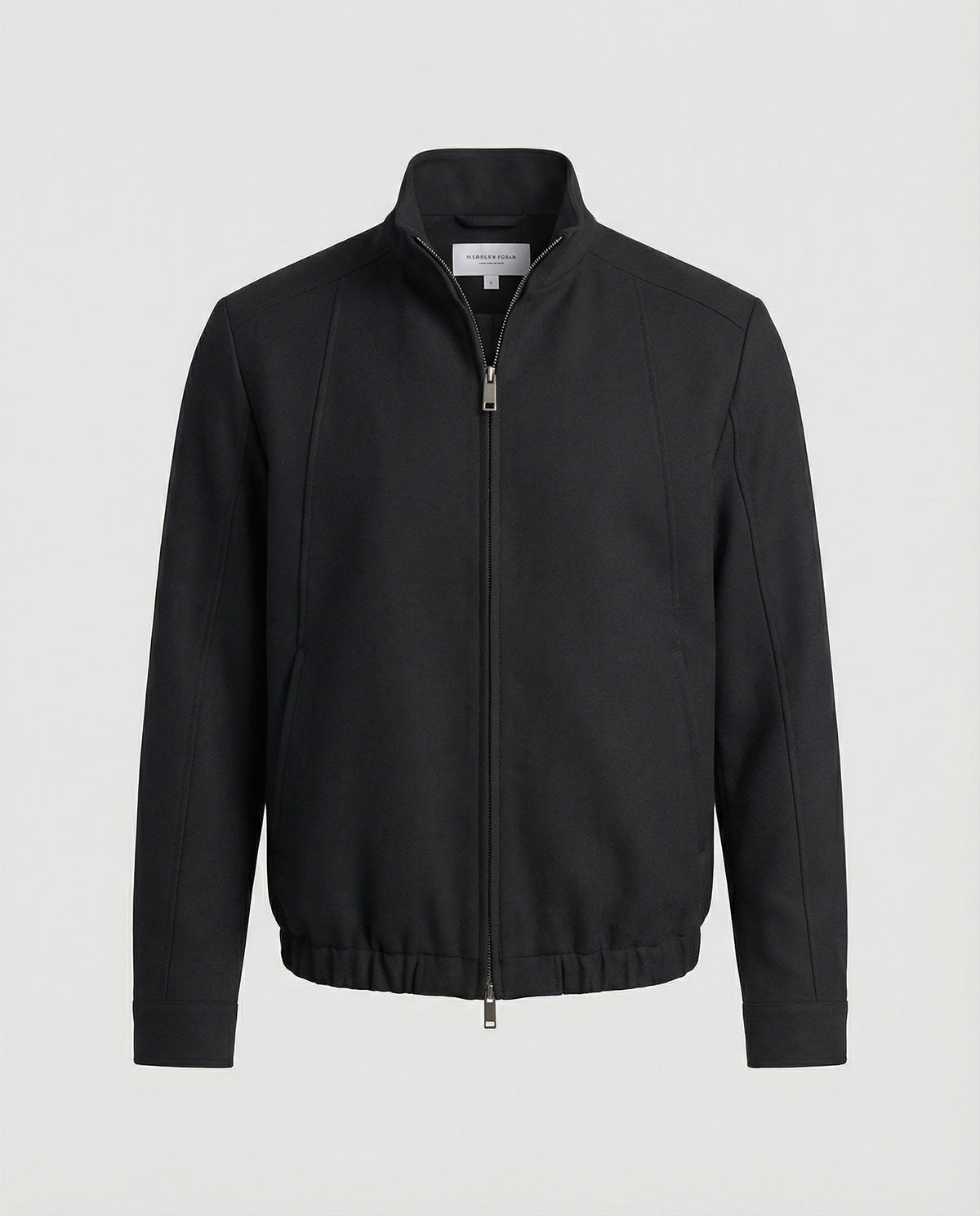Giacca Harrington Uomo Nera Taglio Ampio con Zip