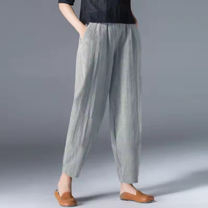 Pantaloni Donna Leggeri Relaxed Caviglia Affusolata