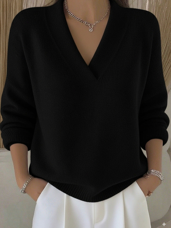 Maglione Donna Scollo a V Profondo Morbido
