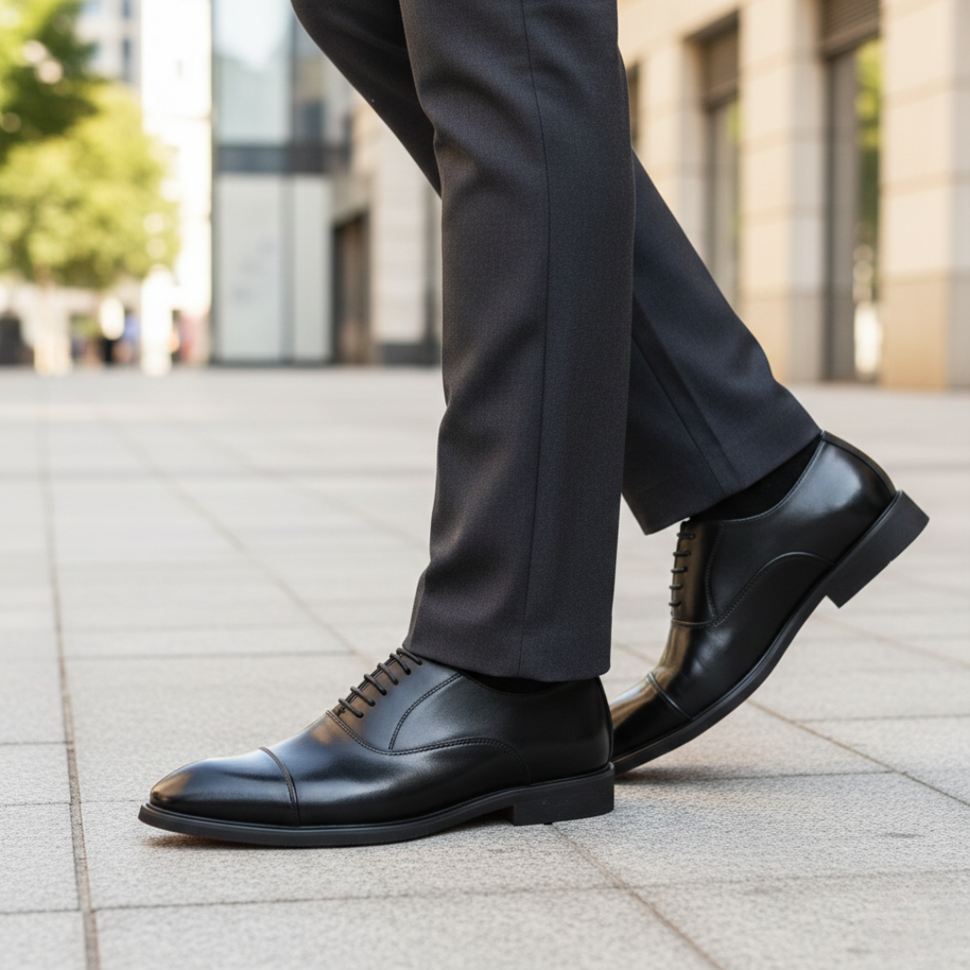 Scarpe da Uomo Eleganti in Ecopelle Marrone Scuro Oxford