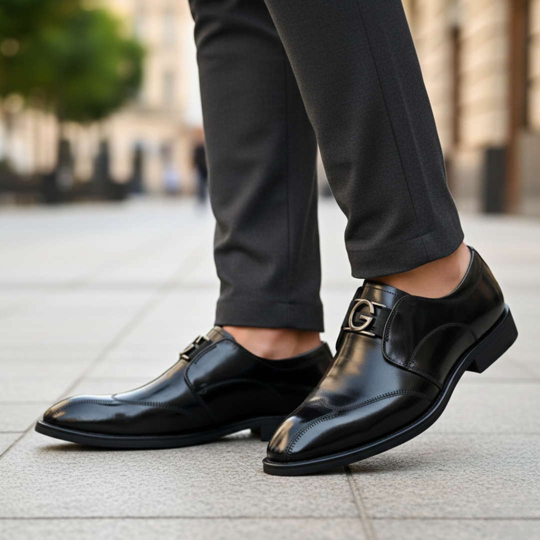 Scarpe da Uomo Monk Strap in Ecopelle Marrone con Fibbia