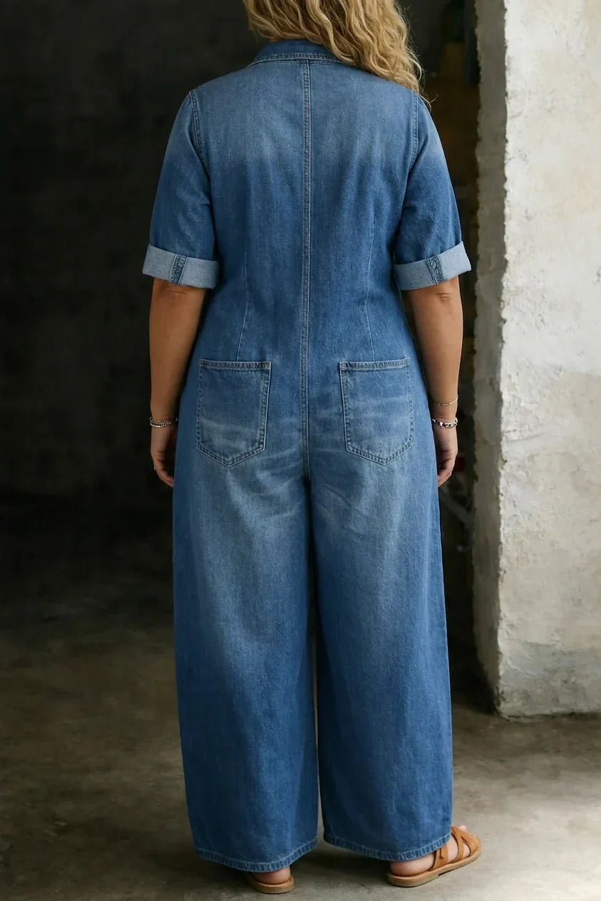 Tuta Intera Donna Jeans Morbida Casual Quotidiana
