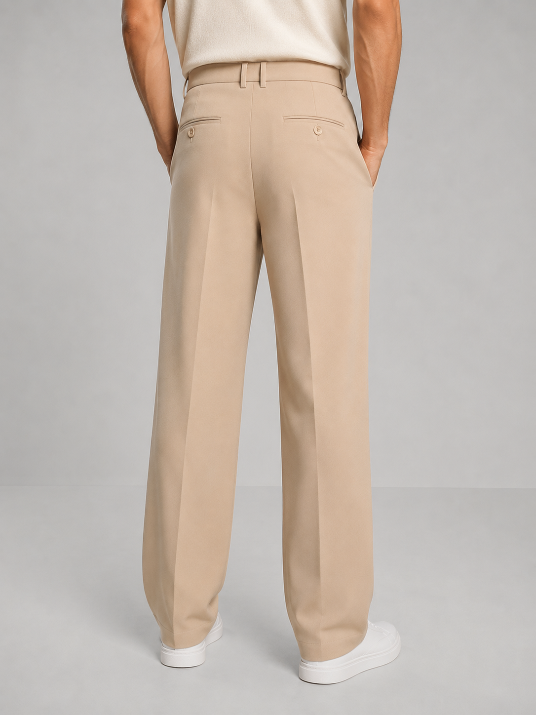 Pantaloni Uomo Dritti con Pinces e Passanti