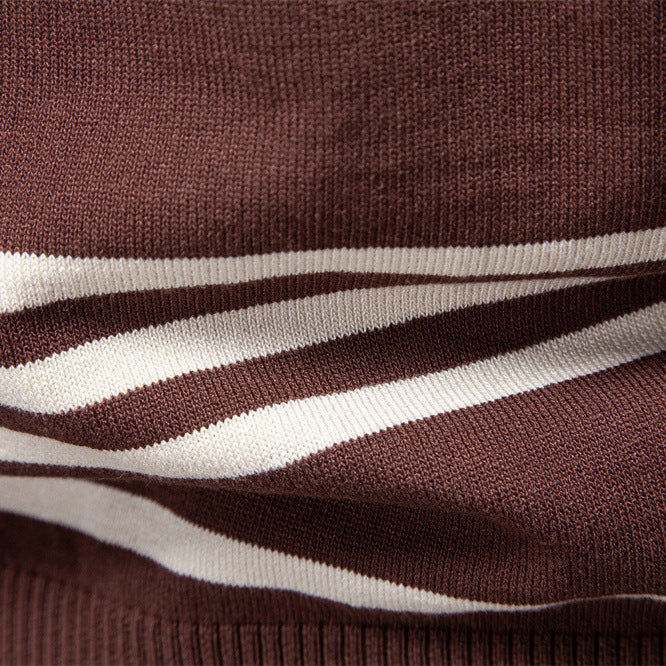 Maglione Polo Uomo con Colletto a Contrasto