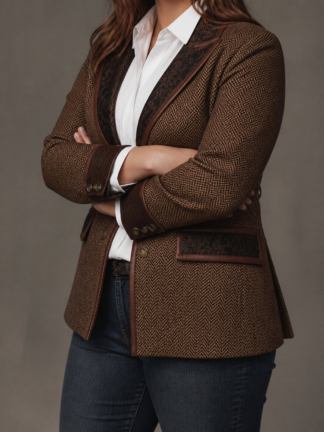 Blazer Donna Spigato con Pannelli Stampati