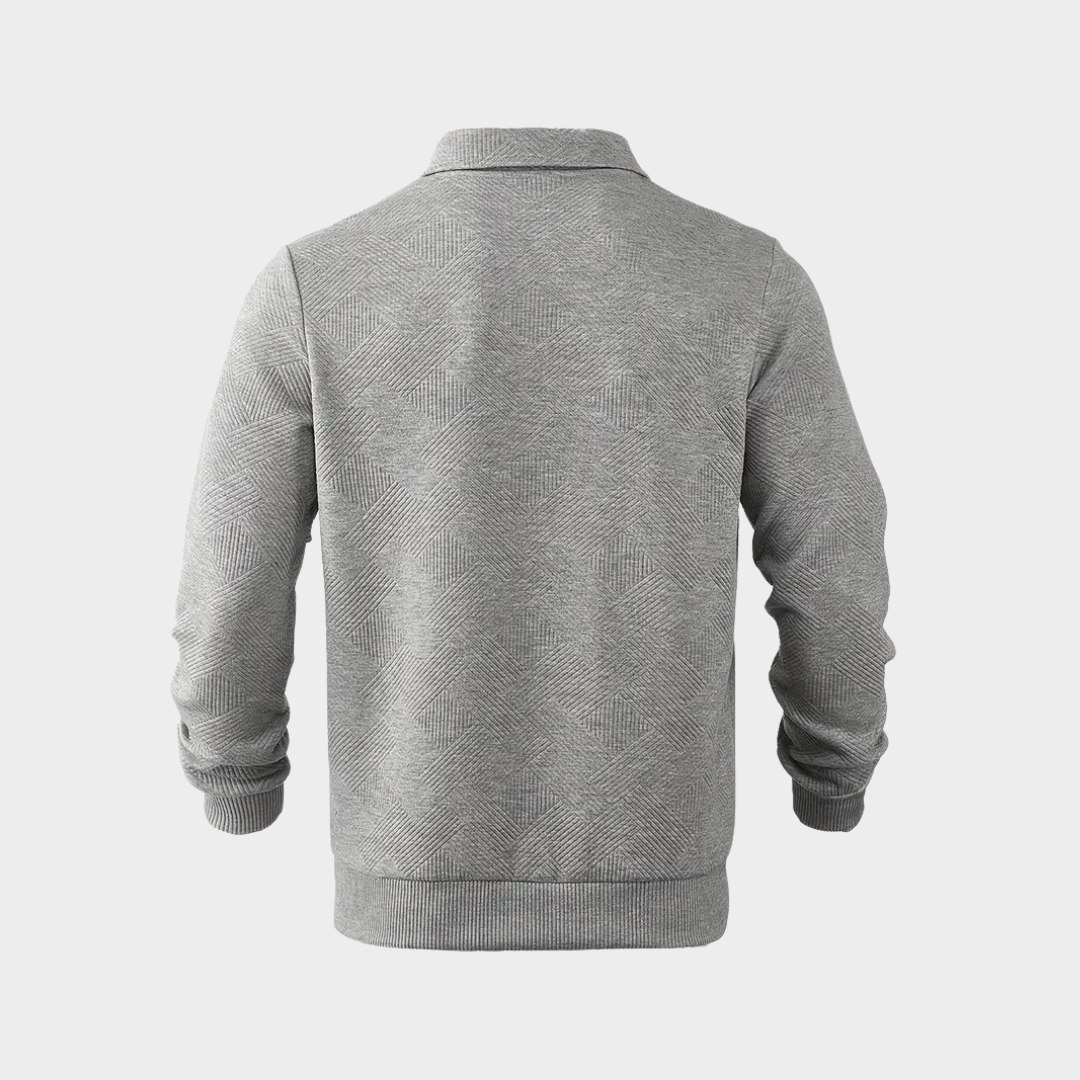 Maglione Uomo Mezza Zip con Colletto Polo