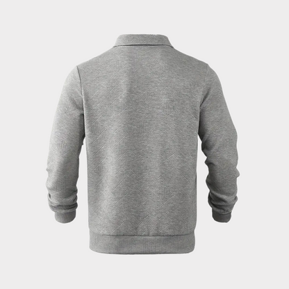 Maglione Uomo Mezza Zip con Colletto Polo