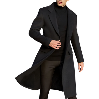 Cappotto Lungo Uomo Monopetto con Revers Classico