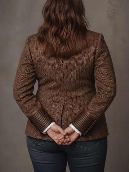 Blazer Donna Spigato con Pannelli Stampati