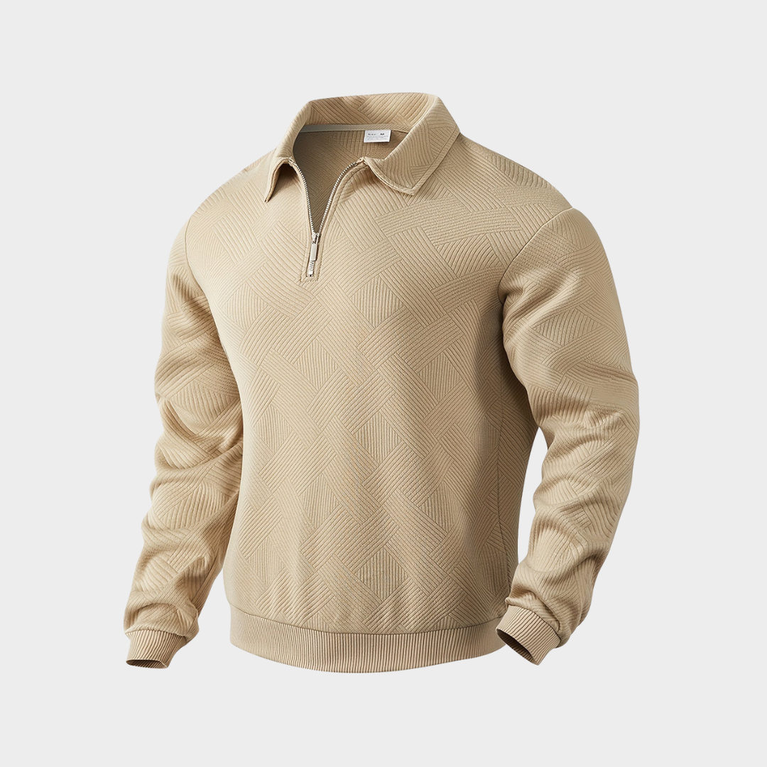 Maglione Uomo Mezza Zip con Colletto Polo