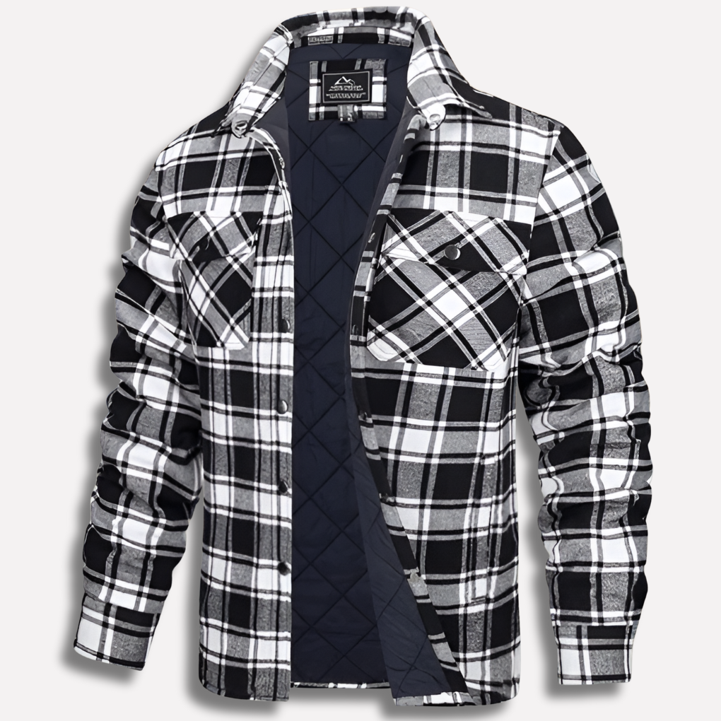 Giacca Camicia Uomo in Flanella a Quadri Trapuntata