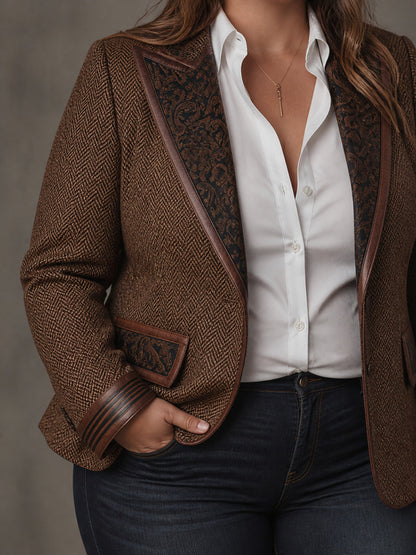 Blazer Donna Spigato con Pannelli Stampati