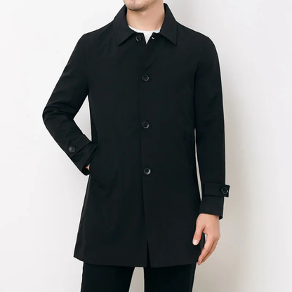 Trench Uomo Monopetto con Collo a Revers
