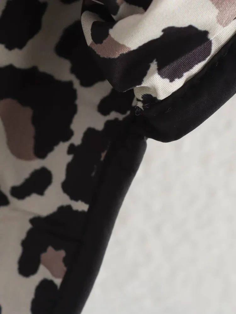 Giacca Trapuntata Donna con Dettagli Leopardati