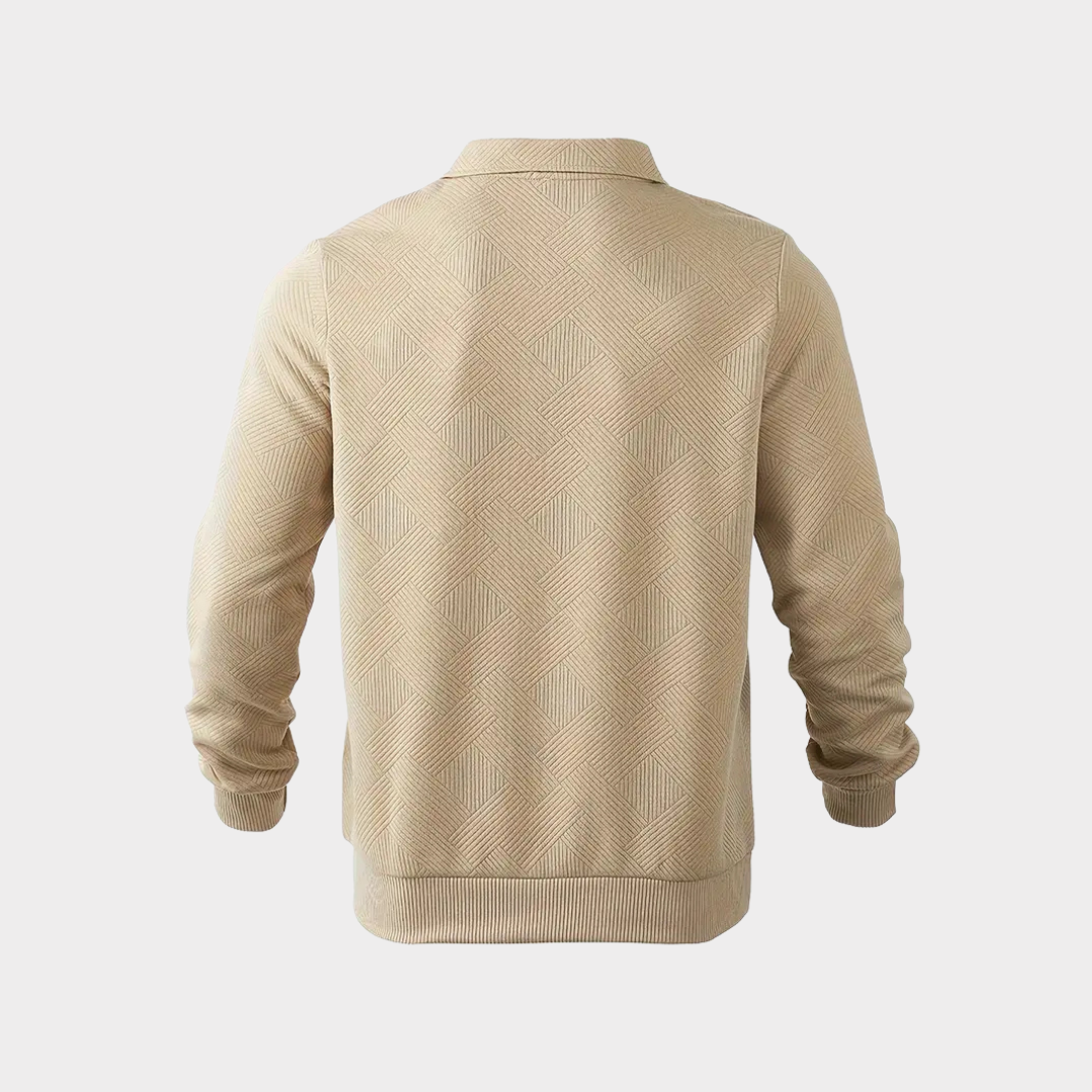 Maglione Uomo Mezza Zip con Colletto Polo