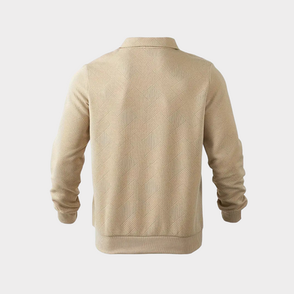 Maglione Uomo Mezza Zip con Colletto Polo