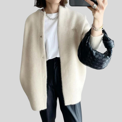 Cardigan Donna Oversize con Bottoni e Tasche