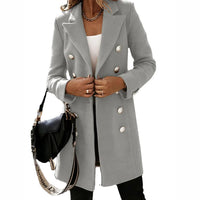 Cappotto Lungo Donna Doppiopetto Sciancrato Elegante