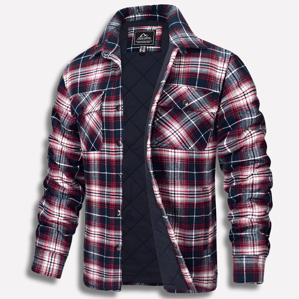 Giacca Camicia Uomo in Flanella a Quadri Trapuntata