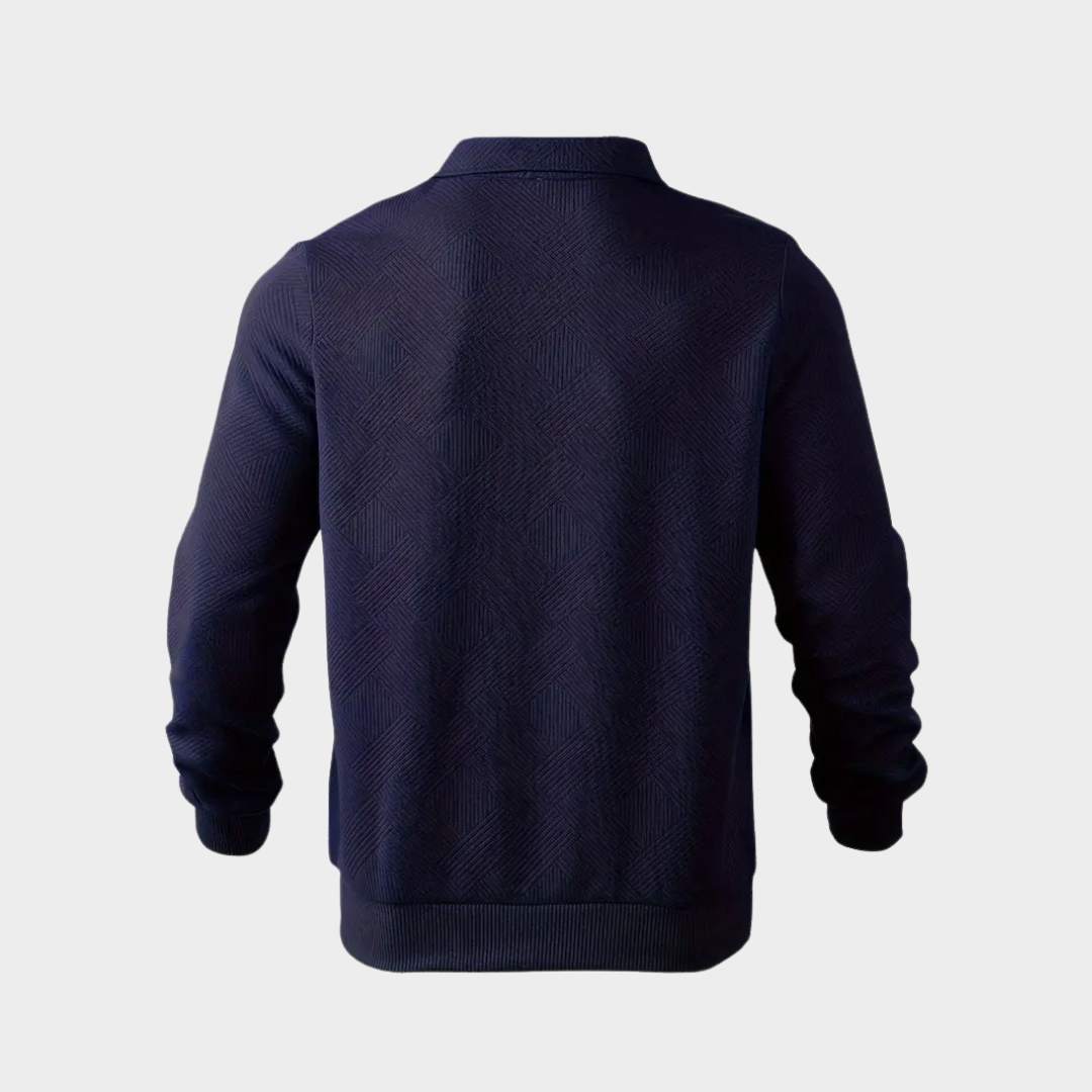Maglione Uomo Mezza Zip con Colletto Polo