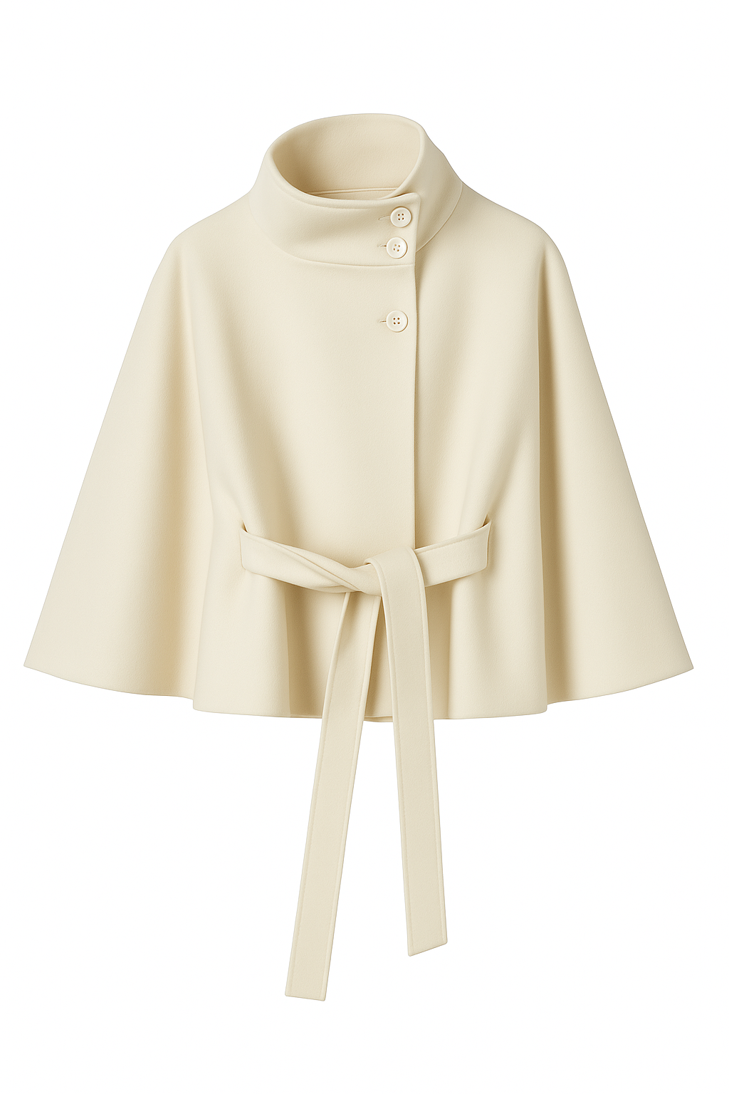 Cappotto Mantella Donna con Cintura Collo Alto