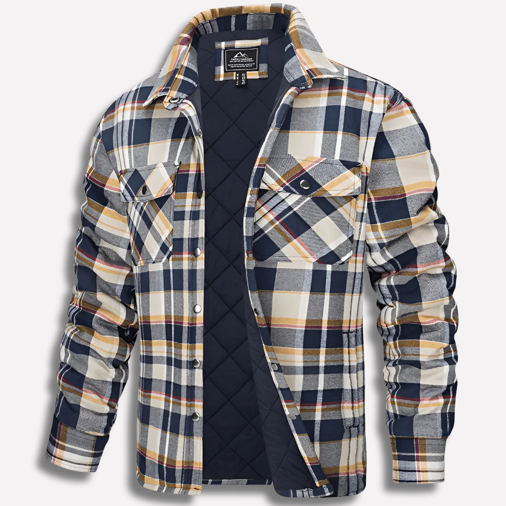 Giacca Camicia Uomo in Flanella a Quadri Trapuntata