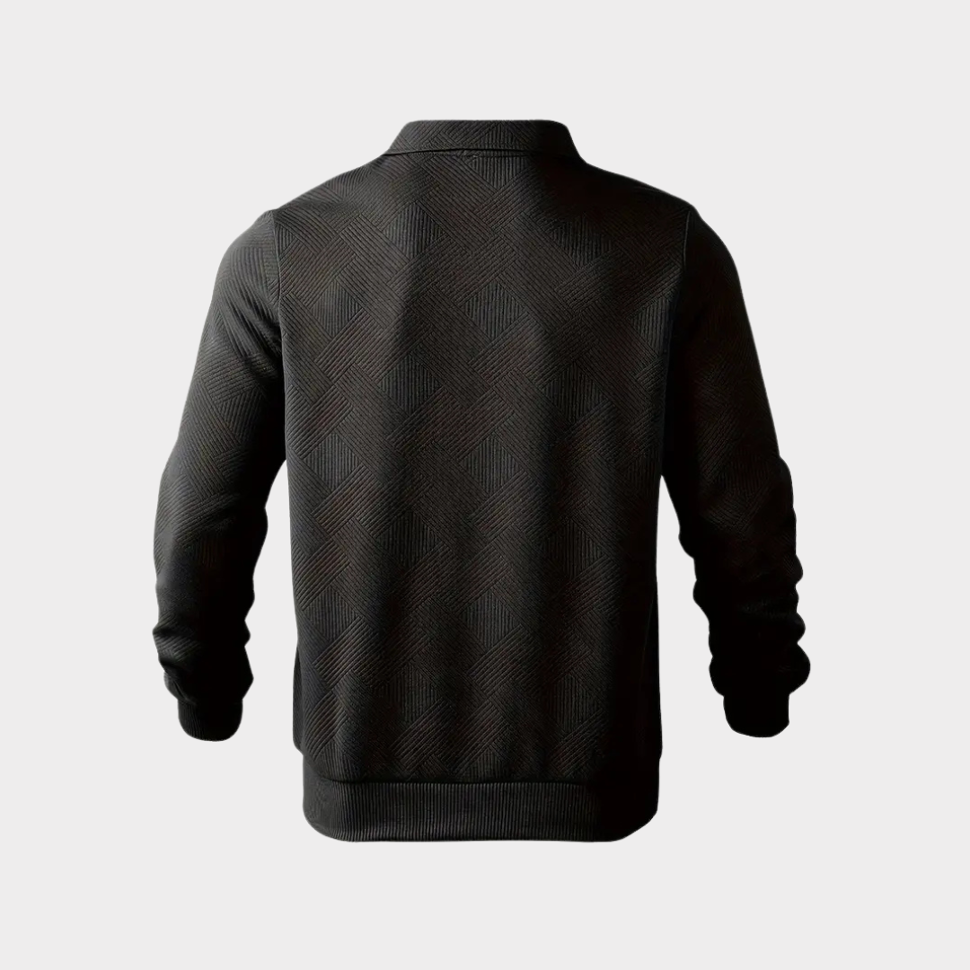 Maglione Uomo Mezza Zip con Colletto Polo