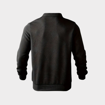 Maglione Uomo Mezza Zip con Colletto Polo