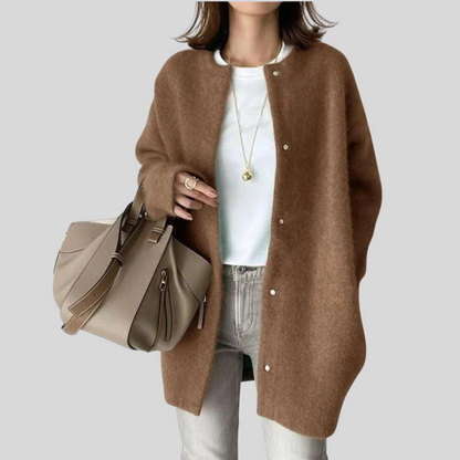Cardigan Donna Oversize con Bottoni e Tasche