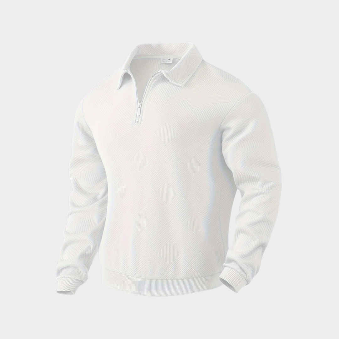 Maglione Uomo Mezza Zip con Colletto Polo