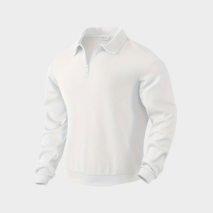 Maglione Uomo Mezza Zip con Colletto Polo