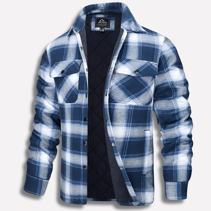 Giacca Camicia Uomo in Flanella a Quadri Trapuntata