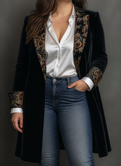 Blazer Donna Lungo Slim Fit Ricamato