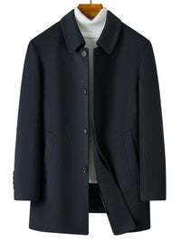 Cappotto Corto Uomo Blu Navy con Tasche Oblique