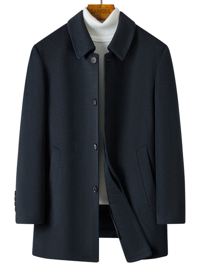 Cappotto Corto Uomo Blu Navy con Tasche Oblique