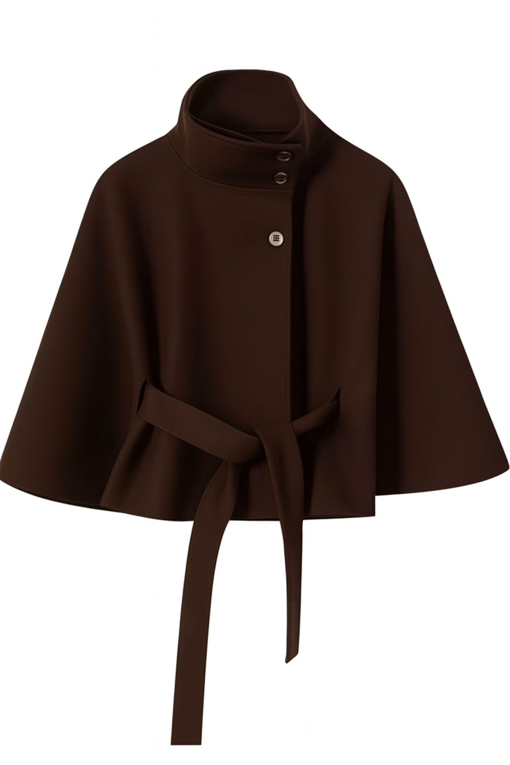 Cappotto Mantella Donna con Cintura Collo Alto