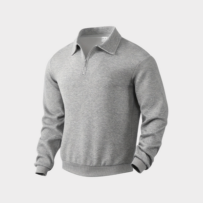 Maglione Uomo Mezza Zip con Colletto Polo