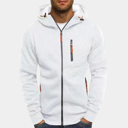 Felpa Pile Uomo con Cappuccio Zip a Contrasto