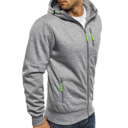 Felpa Pile Uomo con Cappuccio Zip a Contrasto