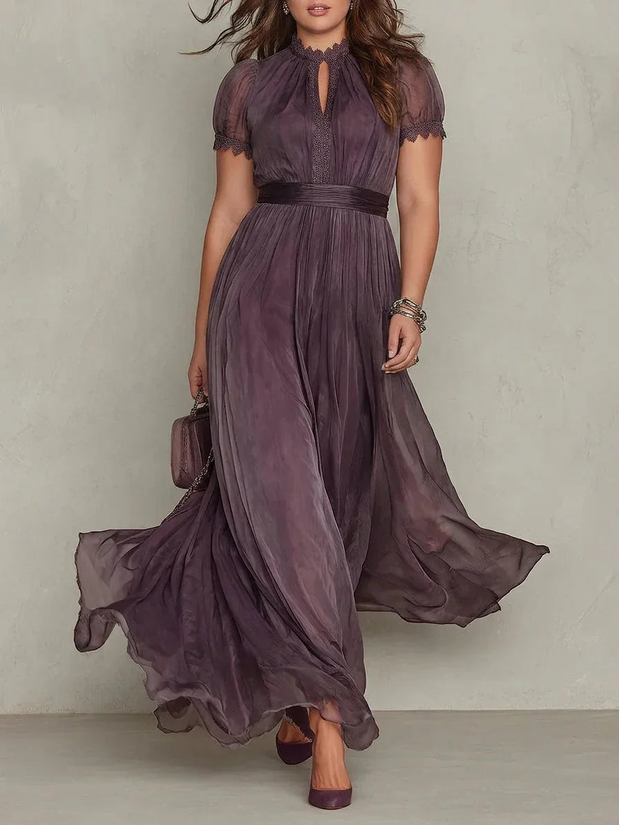 Abito Lungo Donna in Chiffon Vintage Fluido