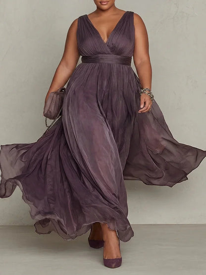 Abito Lungo Donna in Chiffon Vintage Fluido