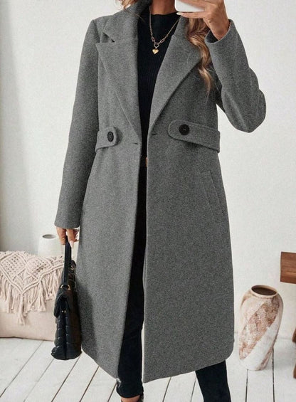 Cappotto Lungo Donna con Cintura e Collo Ampio