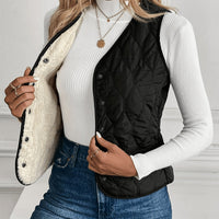 Gilet Donna Reversibile Trapuntato con Sherpa Nero