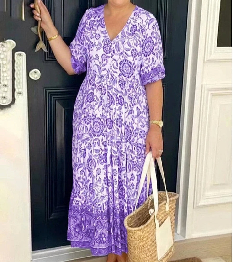 Abito Lungo Donna Morbido Casual Taglie Comode