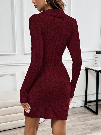 Abito Maglia Donna Corto a Trecce Bottoni Dorati