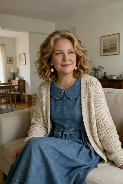 Abito di Jeans Donna con Colletto Tondo