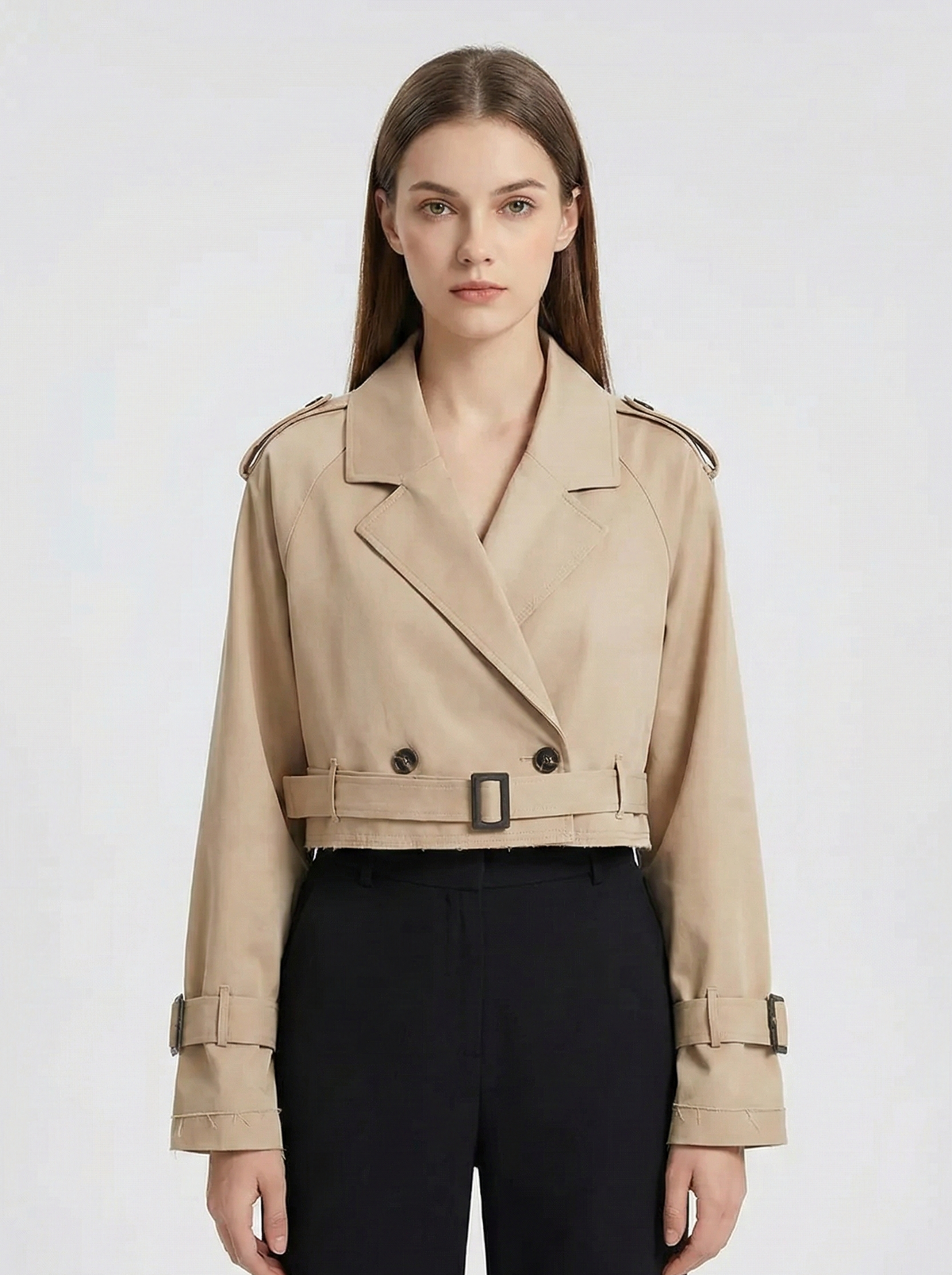 Cappotto Donna Elegante Corto Doppiopetto