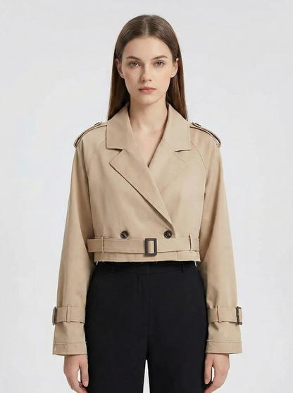 Cappotto Donna Elegante Corto Doppiopetto