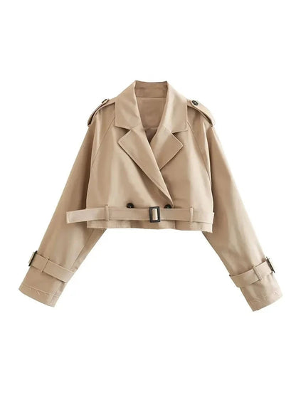 Cappotto Donna Elegante Corto Doppiopetto