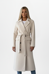 Cappotto Lungo Doppiopetto Donna Elegante Winter Coat
